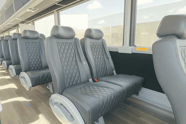 interior of Idaho Falls Coach Bus Service charter bus