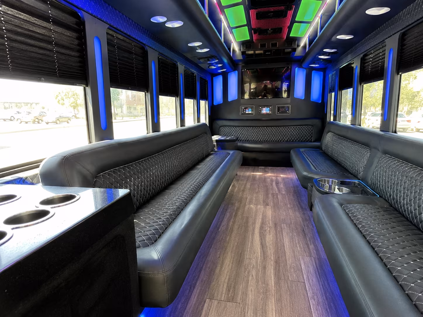 idaho falls 15 passenger party bus inside
